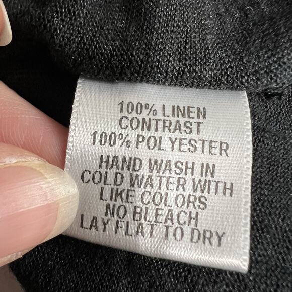 Gibson Womens Linen Tank Top Sheer Shoulder Pullover Preppy Minimalist Large - Picture 8 of 8